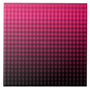 Red and black chequered pattern gradient  ceramic tile
