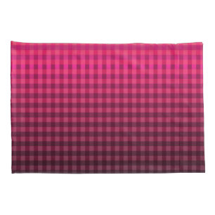 Red and black chequered pattern gradient  pillowcase