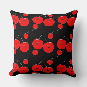 Red And Black Cherry Pattern Cushion