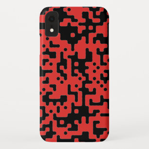 Red and Black Chic Cool Pattern iPhone XR Case