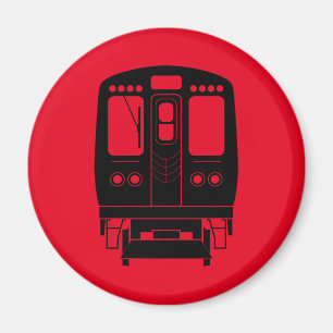Red and Black Chicago “L” Magnet
