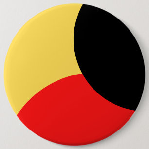 Red And Black Circle On Yellow Background Abstract 6 Cm Round Badge