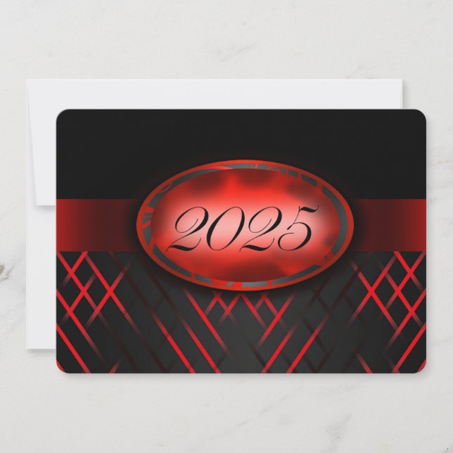Red and Black Class of 2025 Invitation (Front)