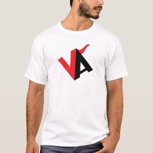 Red and Black Classic Minimal Letter VA Monogram T-Shirt