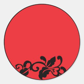 red and black classic round sticker