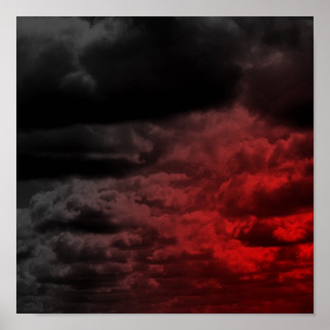 Red and Black Clouds Poster (Front)