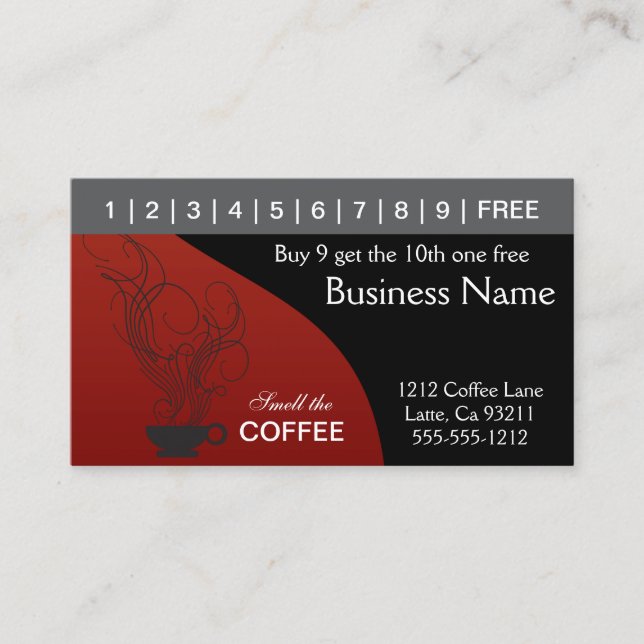 Red and Black Coffee Punch Cards (Front)