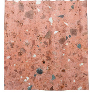 Red and Black Colourful Small Gravel Rocks Pebbels Shower Curtain