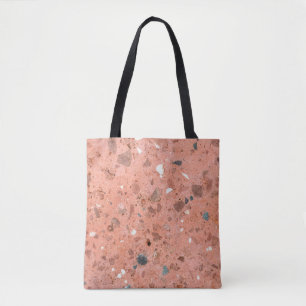 Red and Black Colourful Small Gravel Rocks Pebbels Tote Bag