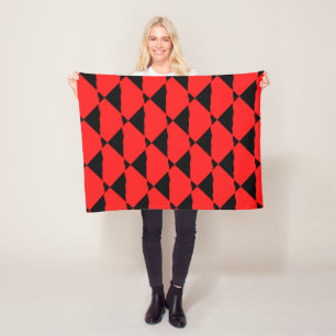 Red and black contemporany art background fleece blanket