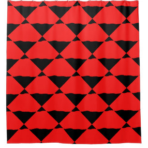 Red and black contemporany art background shower curtain
