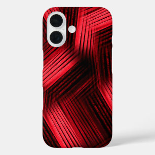Red and Black Contemporary Abstract iPhone 16 Case