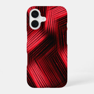 Red and Black Contemporary Abstract iPhone 16 Case