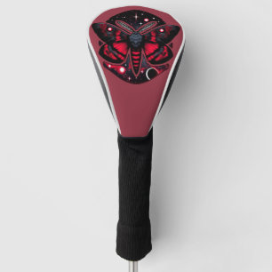 Red and Black Cosmic Moth - Celestial Mystical Golf Head Cover