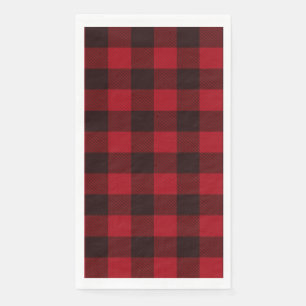 Red And Black Country Buffalo Plaid  Napkin