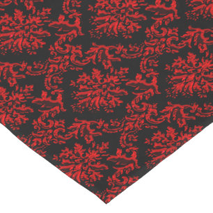 Red and Black Damask Table Runner