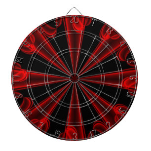 Red and Black Dart Board