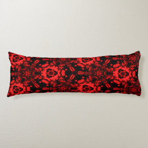 Red and Black Deep Bloom Body Cushion
