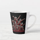 Red and Black Design 12 oz Latte Mug