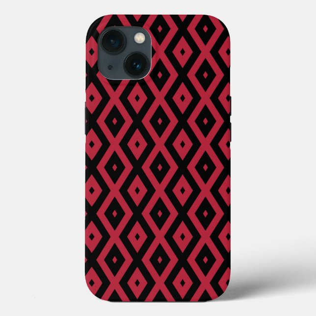 Red and black diamond pattern Case-Mate iPhone cas Case (Back)