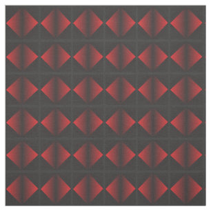 Red and Black Diamond Pattern Cotton Fabric