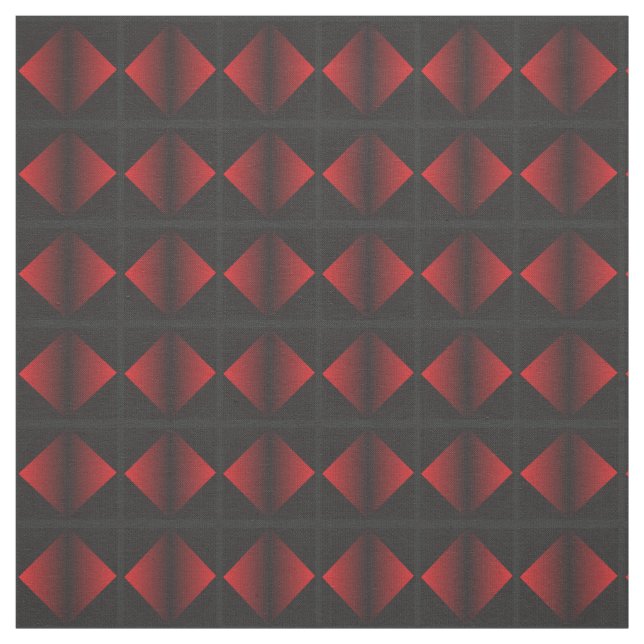 Red and Black Diamond Pattern Cotton Fabric (Swatch)