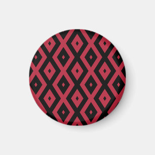 Red and black diamond pattern magnet
