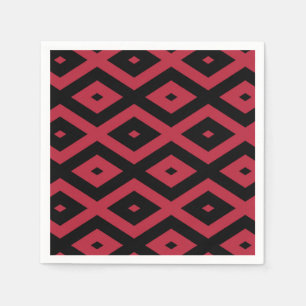 Red and black diamond pattern napkin