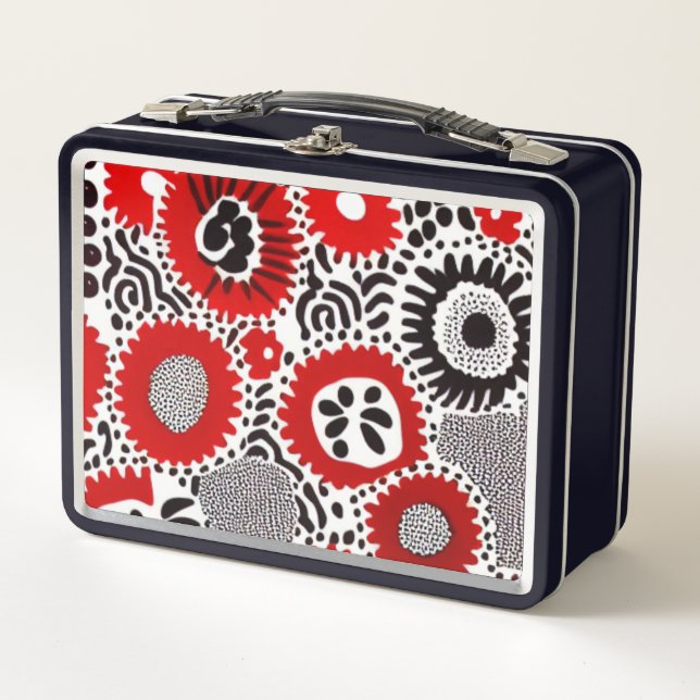 Red and Black Dots Metal Lunch Box (Front)