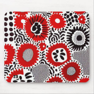 Red and Black Dots Mouse Pad