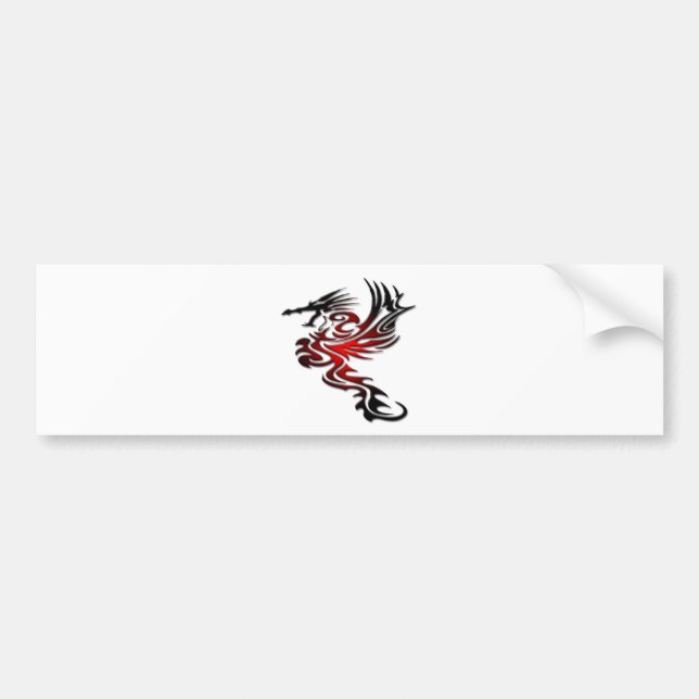 Red and Black Dragon Bumper Sticker (Front)