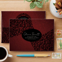 Red and Black Elegant Damask Pattern