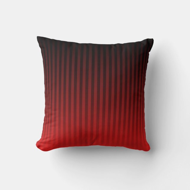 Red and Black Faded Stripes Cushion (Front)