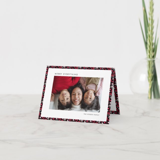 Red and Black Farmhouse Classic Christmas Holiday Card (Front)