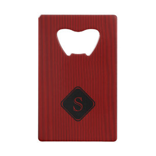 Red and black fine vertical stripes monogram