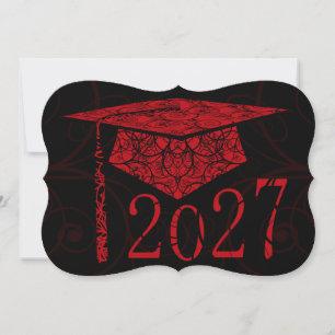 Red and Black Floral Cap 2027 Card