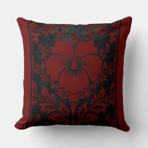 Red and black floral elegant cushion