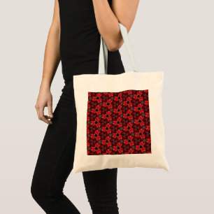 Red and Black Floral Show Budget Tote Bag
