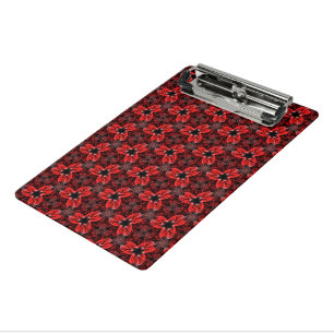 Red and Black Floral Show Clipboard