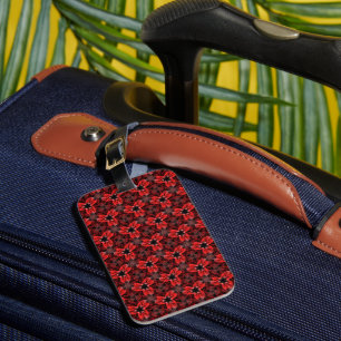 Red and Black Floral Show Luggage Tag
