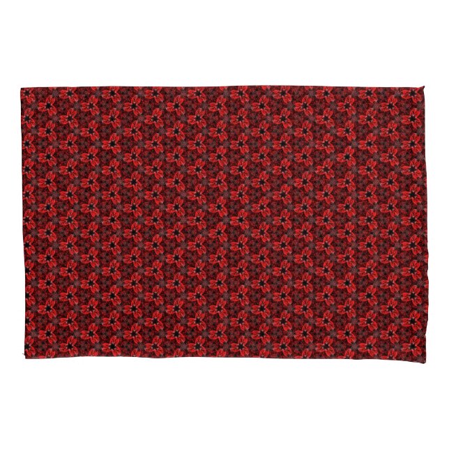 Red and Black Floral Show Pillowcase (Front)