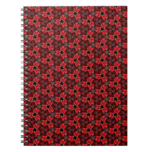 Red and Black Floral Show Spiral Notebook