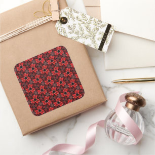 Red and Black Floral Show Sticker