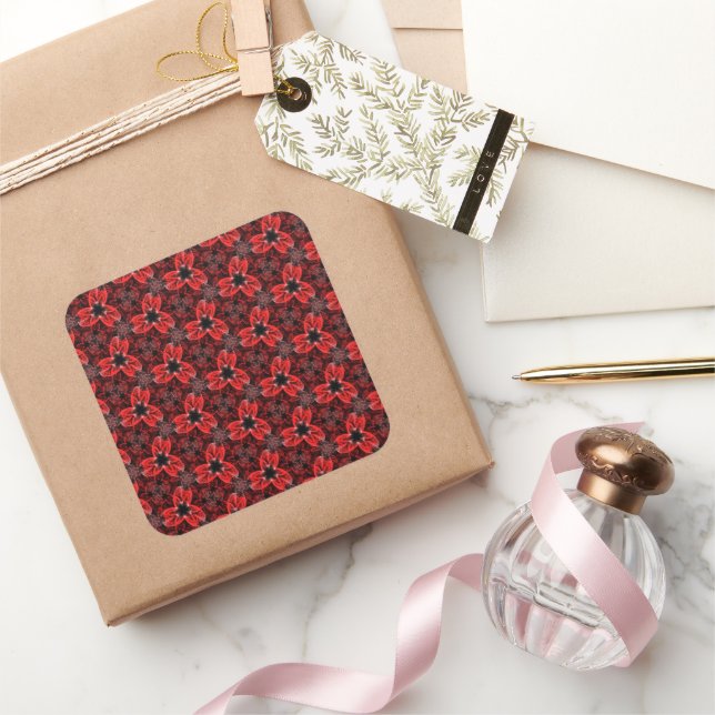Red and Black Floral Show Sticker (Gifting)