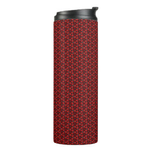 Red and Black Floral Show Thermal Tumbler