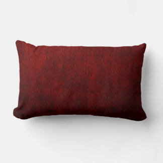 Red and black floral textile lumbar cushion
