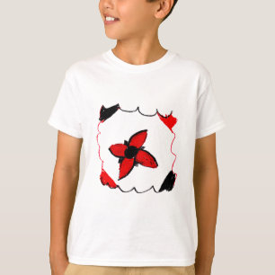 Red and Black Flower Design - Art by Kids T-Shirt
