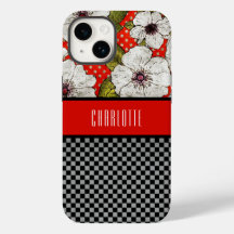 Red and Black Flowers Phone Case