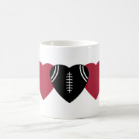 Red and Black Football Heart Design