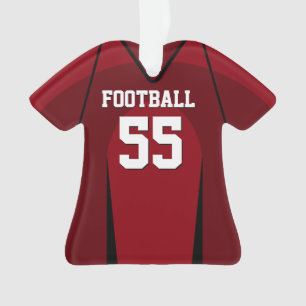 Red and Black Football Jersey Ornament
